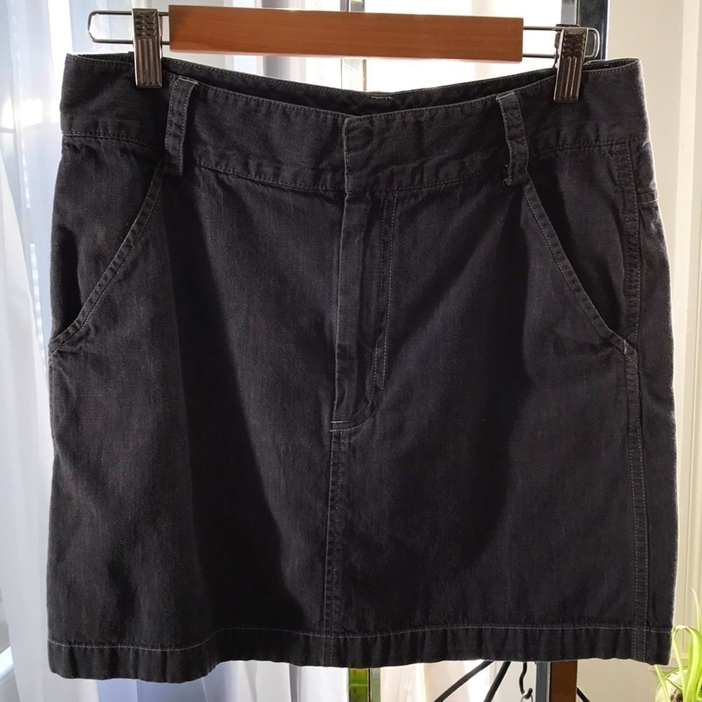 BANANA REPUBLIC Denim Mini Skirt Waistband Belt Loops Zip Front Slip Pockets—6 - Picture 7 of 16